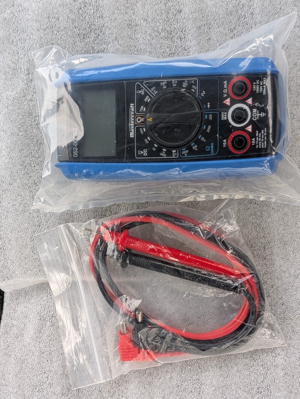 Mastercraft Digital Multimeter with Red and Black Test Leads - Open Box